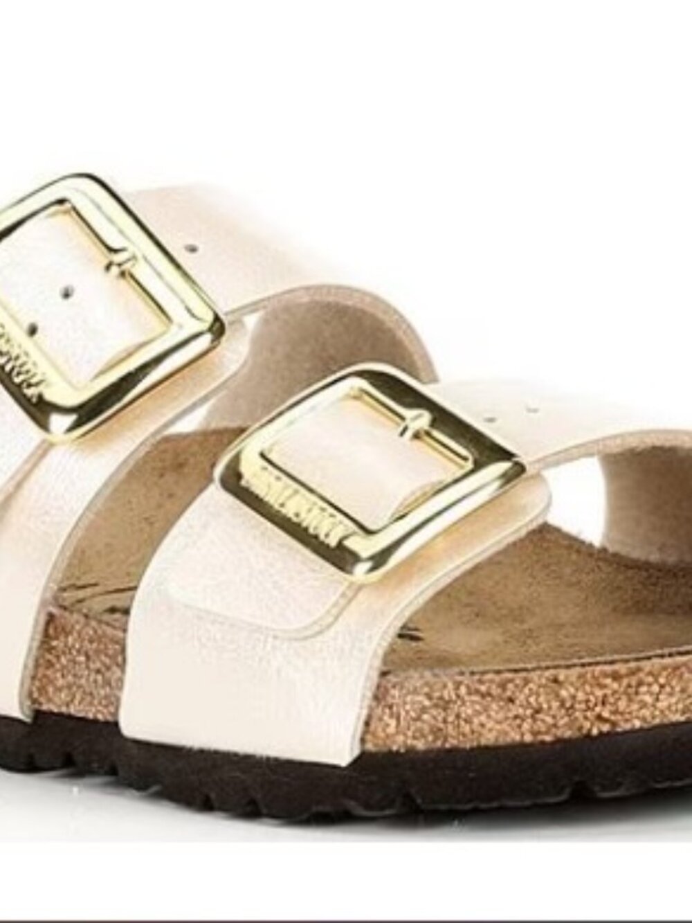 Birkenstock Sydney Luxe Big Buckle Gold Pearl White 38 7